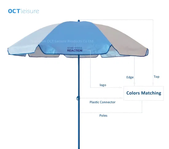 パーソナライズされた傘 非常にマッチした色の屋外用サンビーチパラソル (OCT)